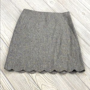 Talbots Gray Herringbone Scalloped Skirt - sz 2